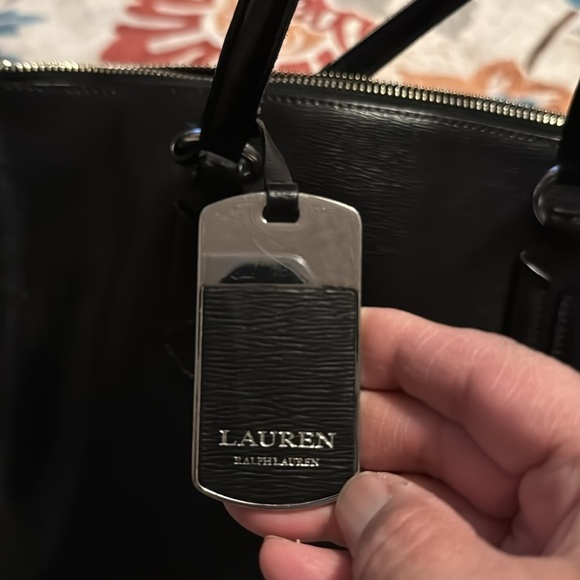 Ralph Lauren Epi Textured Black Leather Handbag w/ Bonus Epi Textured Wallet - Picture 7 of 7